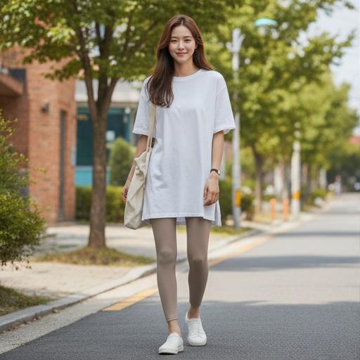 오버핏 화이트 티셔츠: 편안한 데일리룩