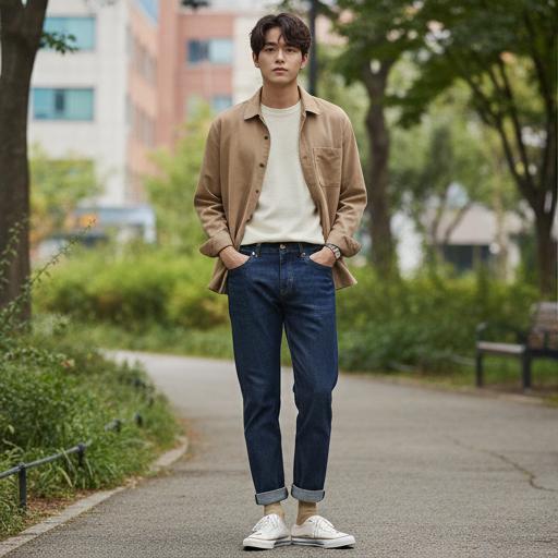 청바지와 운동화: 편안한 주말 데일리룩