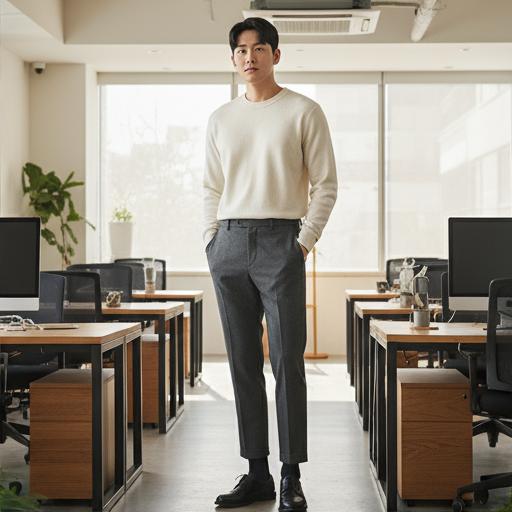 슬랙스와 로퍼: 단정한 오피스룩