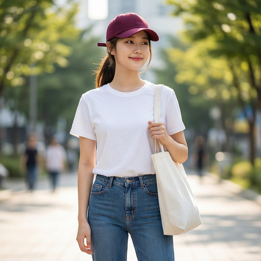 흰색 무지 티셔츠와 청바지: 실패 없는 데일리 룩