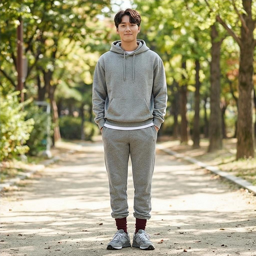 그레이 스웨트 팬츠: 편안한 나들이 스타일