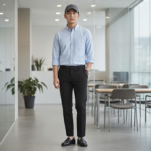 검정색 슬랙스와 셔츠: 깔끔한 비즈니스 캐주얼