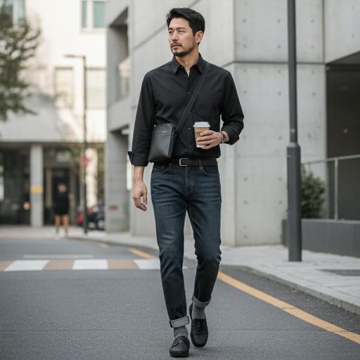 블랙 시트다운 셔츠: 시크한 캐주얼 룩