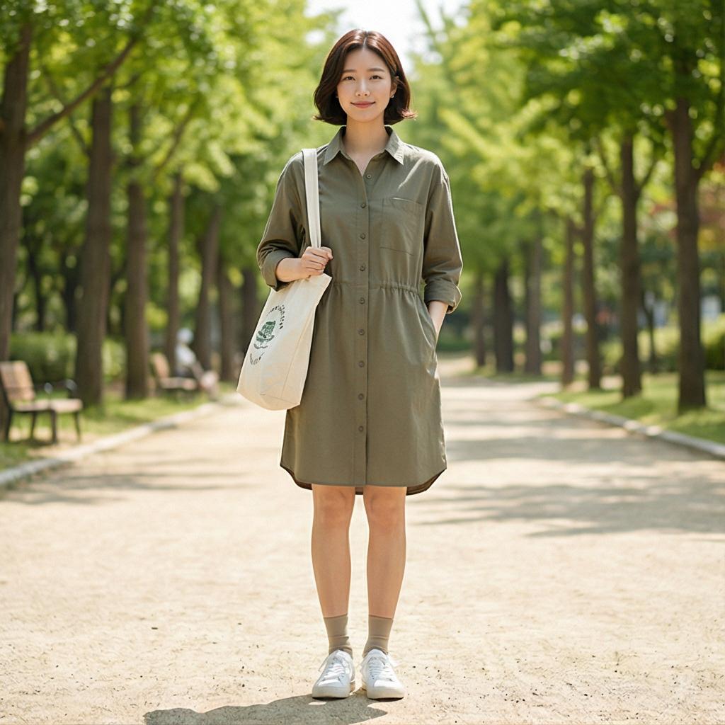 화이트 스니커즈: 편안한 데일리 나들이 룩