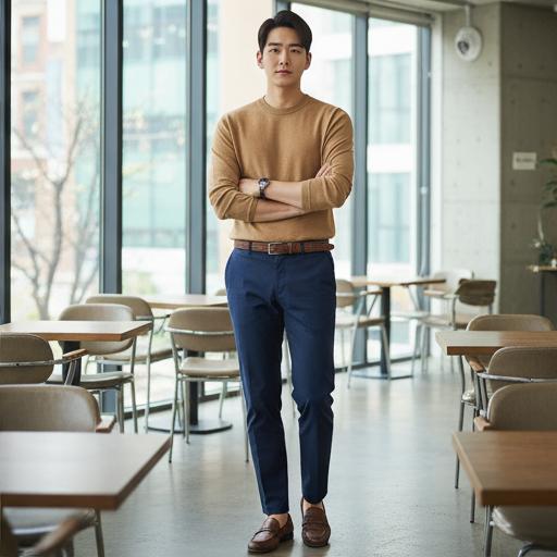 네이비 치노 팬츠: 모던 스마트 캐주얼