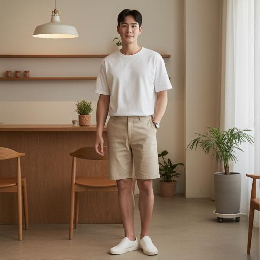 흰색 무지 티셔츠, 스니커즈: 실패 없는 데일리룩