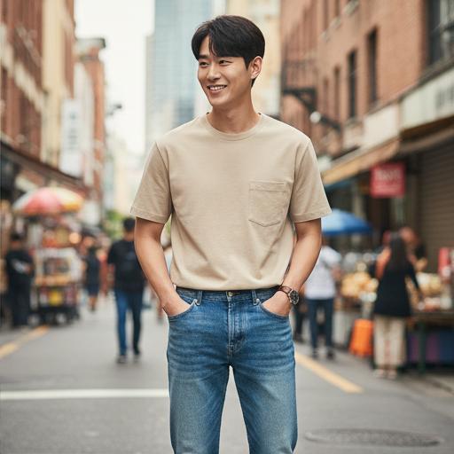 중청 데님 팬츠: 편안하고 활동적인 주말 룩