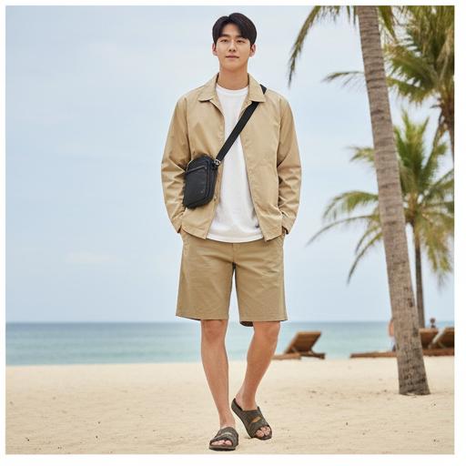 무릎 기장의 반바지: 시원한 여름철 바캉스 룩