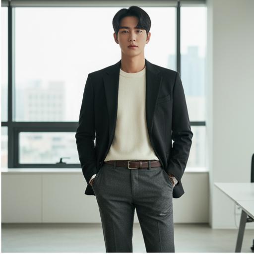 슬랙스와 니트: 단정한 비즈니스 캐주얼 스타일