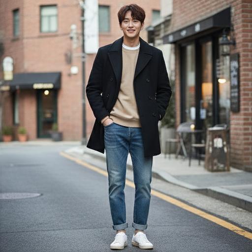 청바지와 운동화: 편안한 주말 나들이룩