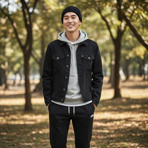 회색 후드티, 조거 팬츠: 편안하고 활동적인 주말룩