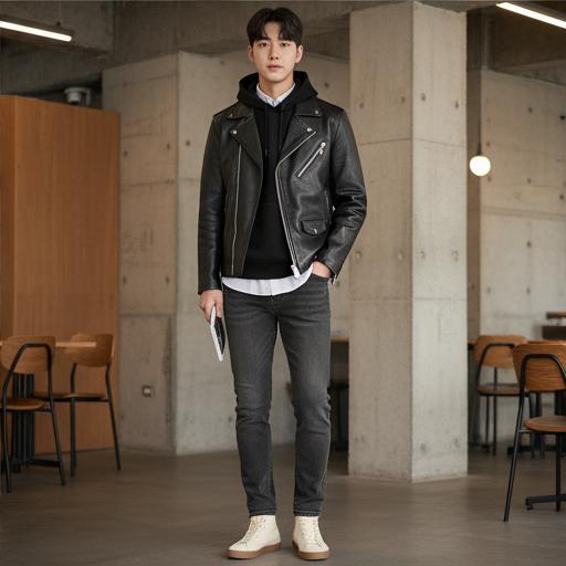 블랙 레더 재킷: 세련된 모던 스타일