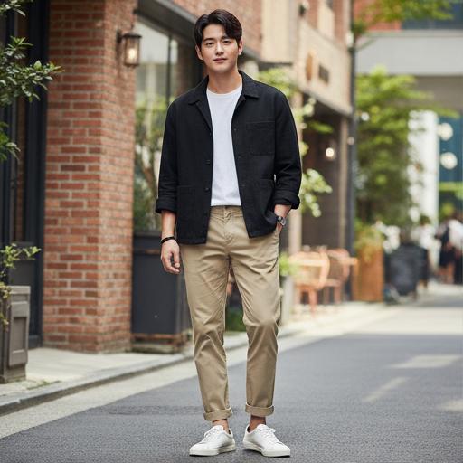 베이지색 팬츠: 캐주얼 룩