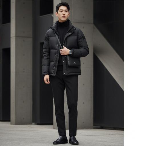 검은색 슬랙스 & 목폴라: 시크하고 깔끔한 미니멀룩