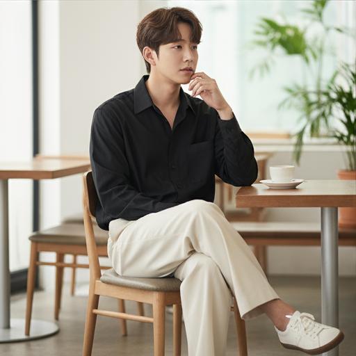 크림색 와이드 팬츠: 편안하면서도 감각적인 미니멀 스타일