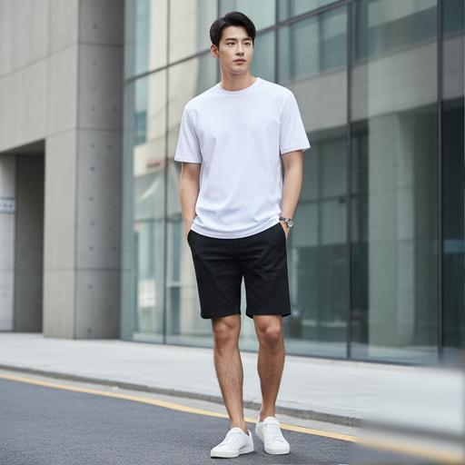 흰색 무지 티셔츠: 깔끔한 데일리룩