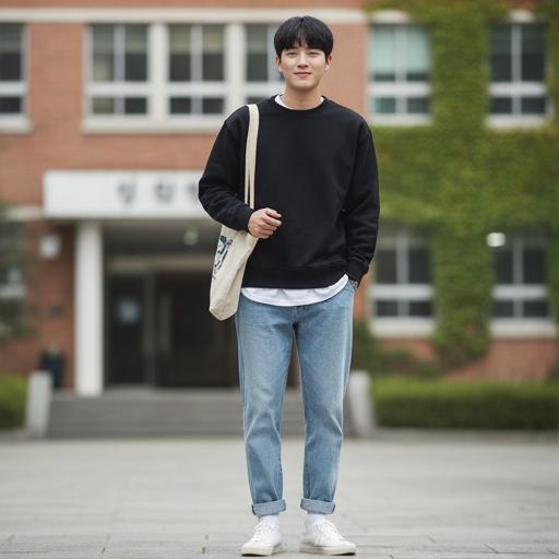 중청 데님 팬츠: 편안한 데일리룩