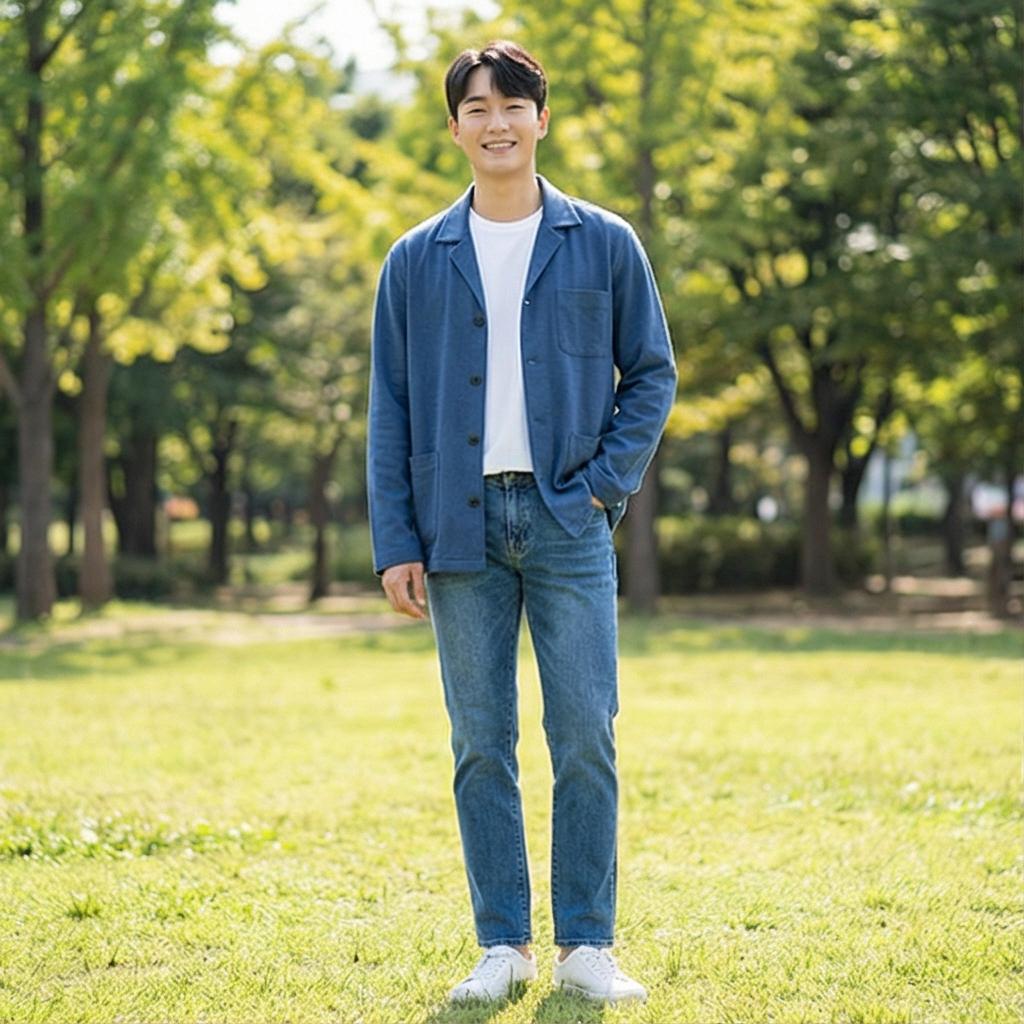 흰색 티셔츠와 청바지: 캐주얼한 분위기