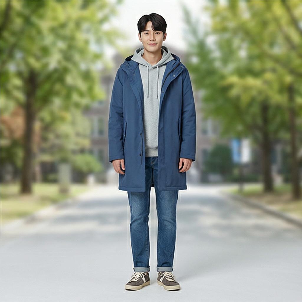 회색 후드티: 꾸안꾸 캠퍼스 룩