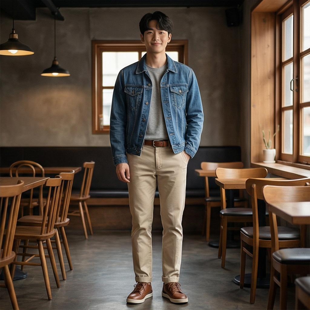 베이지색 치노 팬츠: 부드러운 인상을 주는 스타일