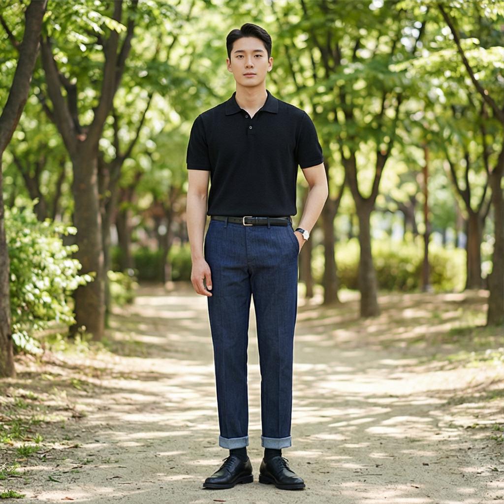 검정색 피케 셔츠: 시크한 여름 데이트룩