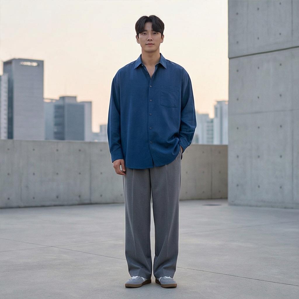 그레이 와이드 팬츠: 트렌디한 미니멀 스타일