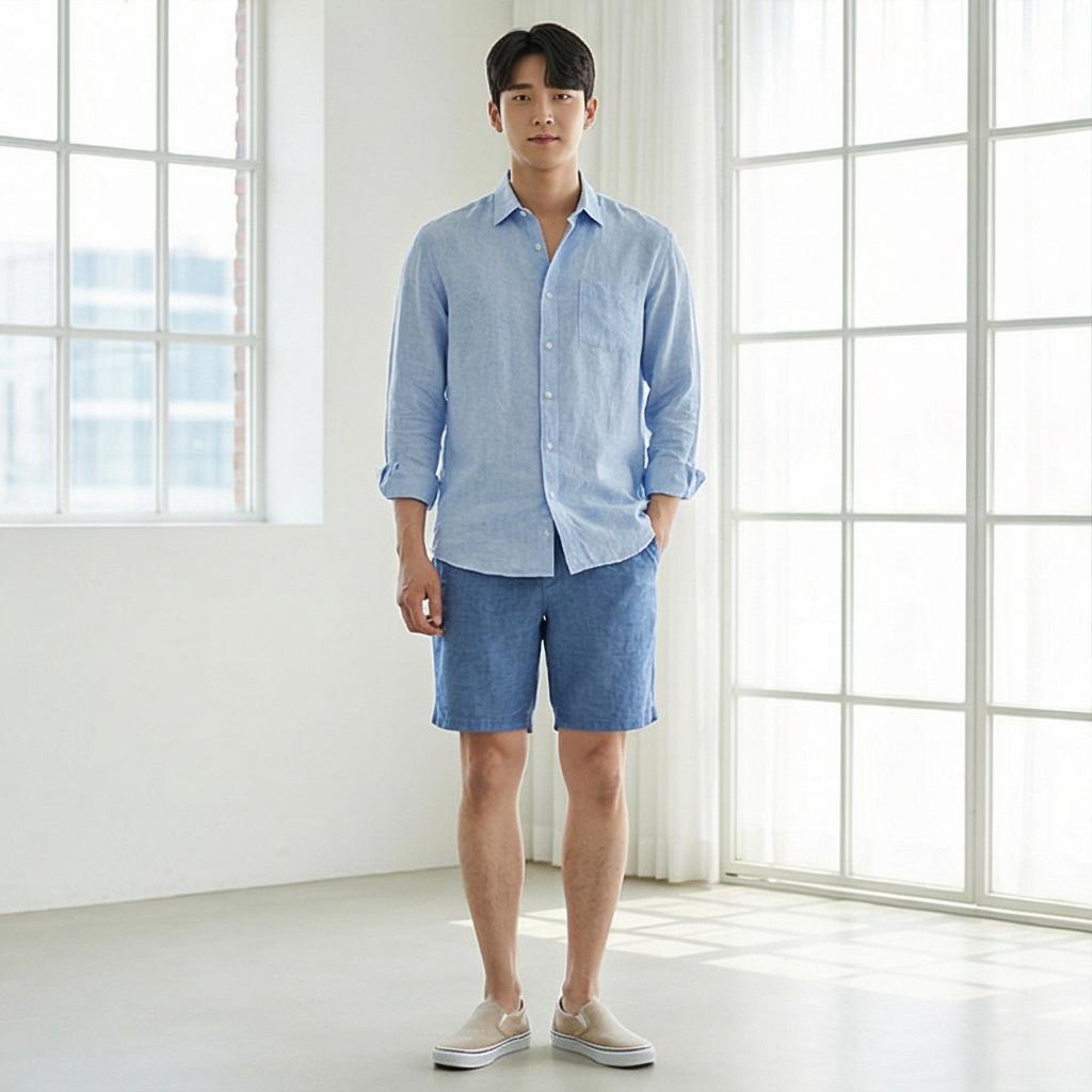 리넨 셔츠: 시원하고 단정한 분위기