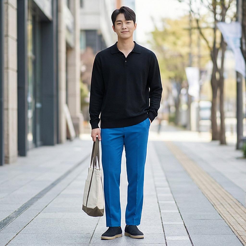 검정색 피케 셔츠: 단정하고 쾌적한 비즈니스 캐주얼 룩