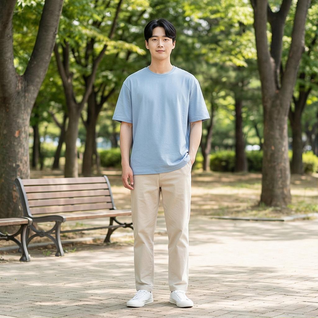 베이지 면바지: 부드러운 데일리 스타일