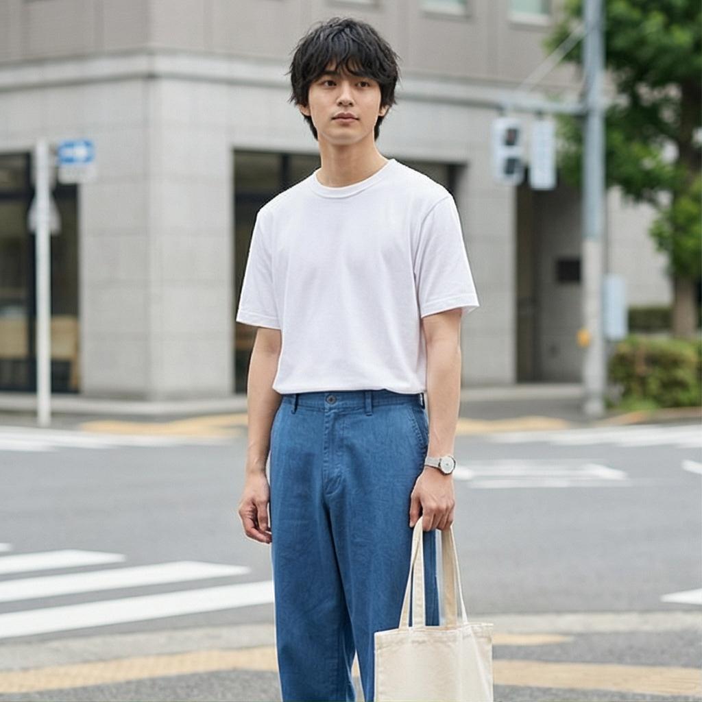 흰색 무지 티셔츠: 깔끔한 데일리 룩