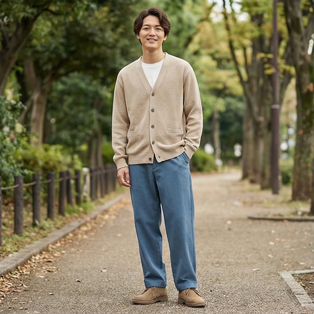 베이지색 니트: 부드러운 분위기의 데이트 룩