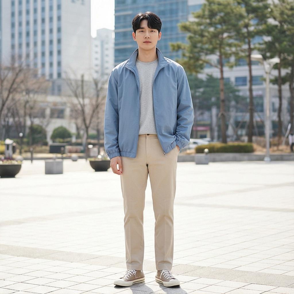 베이지색 면바지: 깔끔한 나들이 룩