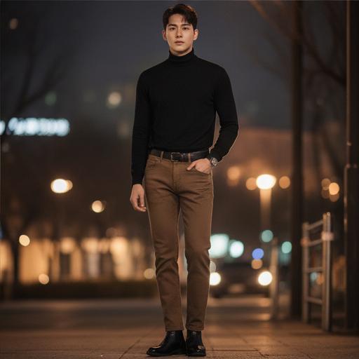 검정 니트 또는 터틀넥: 분위기 있는 차분한 데이트룩