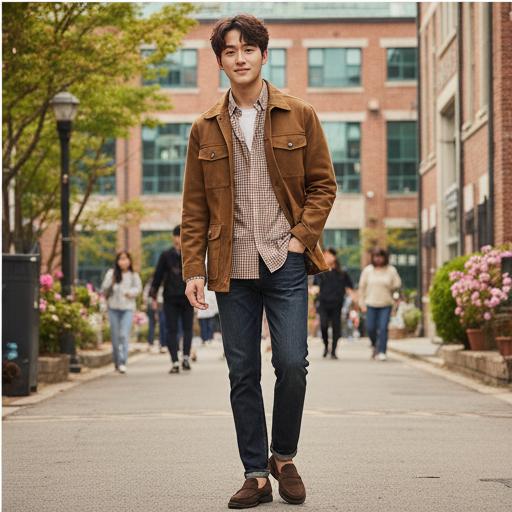 체크 셔츠나 옥스포드 셔츠: 캠퍼스룩 및 캐주얼 데이트룩