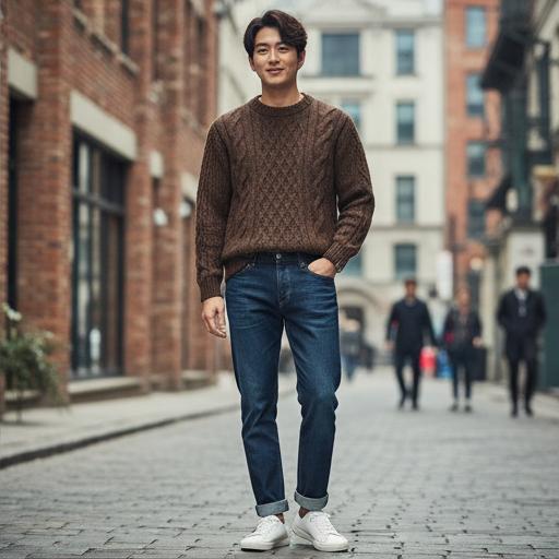 진청 데님 팬츠: 편안하면서도 신경 쓴 듯한 주말 나들이 룩