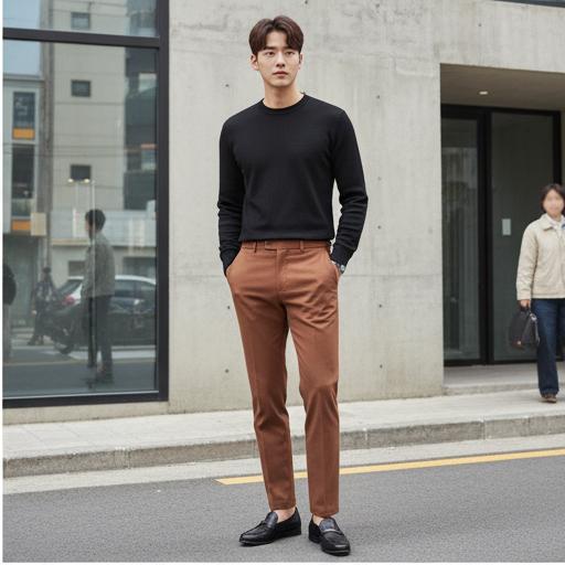 검정색 니트 & 티셔츠: 차분하고 시크한 데일리룩