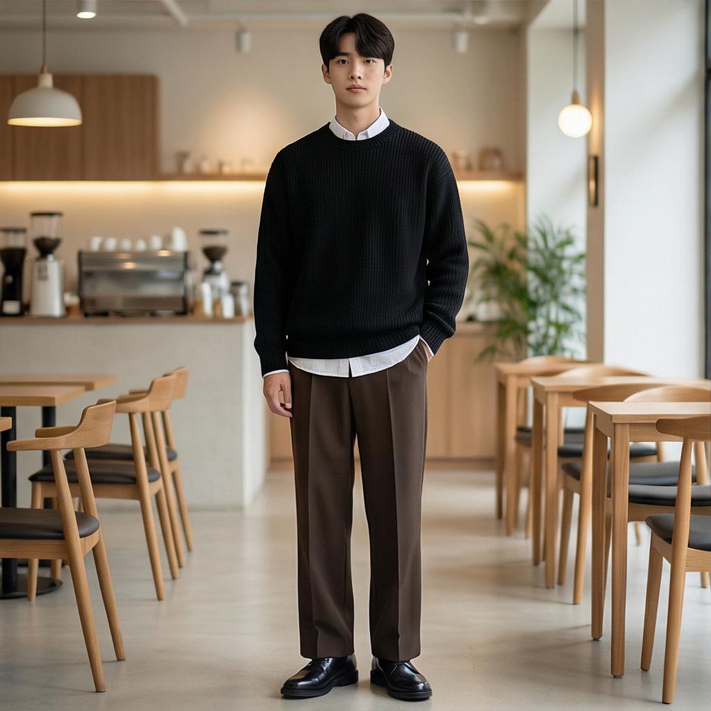 검정색 니트: 모던한 오피스 웨어