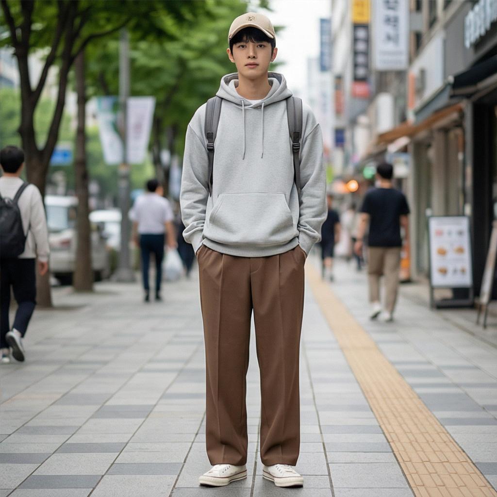 회색 후드티: 편안한 캐주얼룩