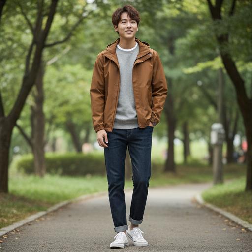 진청 데님 팬츠: 깔끔한 주말 나들이 룩