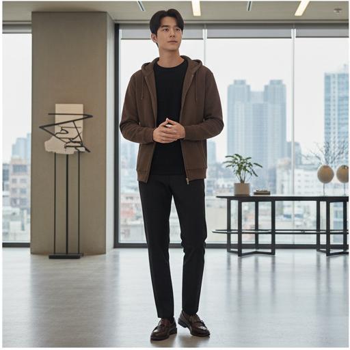 검은색 슬랙스: 단정함을 더한 비즈니스 캐주얼룩