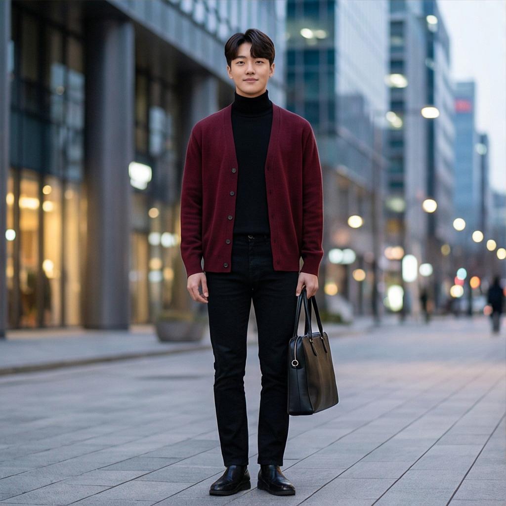 블랙 터틀넥과 블랙 진: 세련된 미니멀 룩