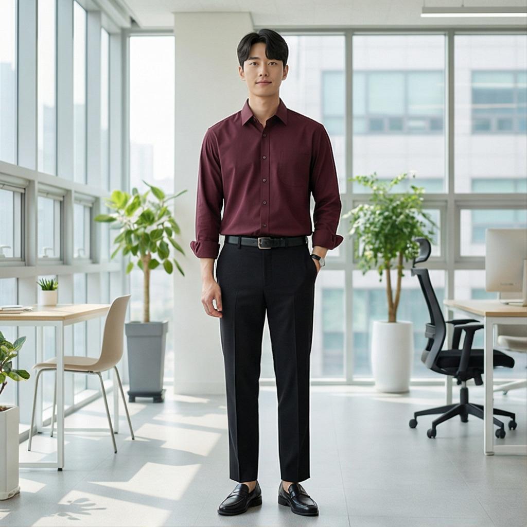 블랙 슬랙스: 깔끔한 비즈니스 캐주얼룩