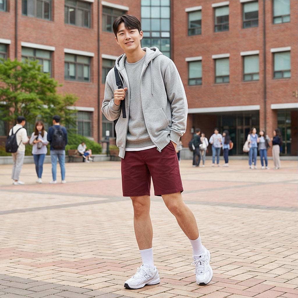 회색 후드 티셔츠와 맨투맨: 편안한 꾸안꾸 스타일