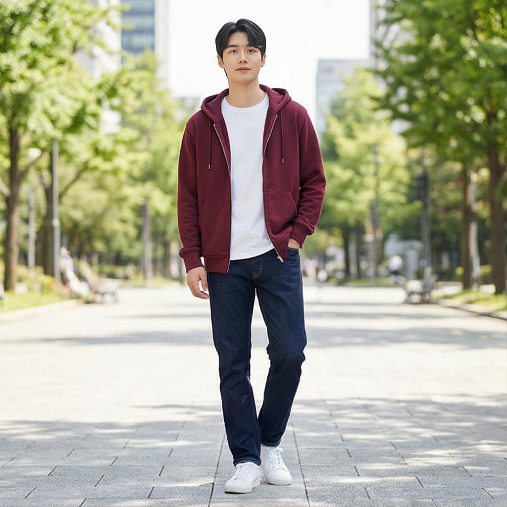 청바지: 편안한 주말 나들이 룩