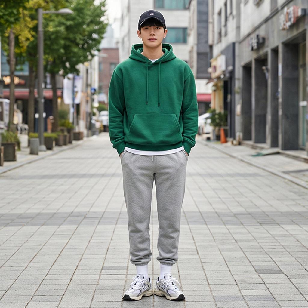 그레이 조거 팬츠: 꾸안꾸 마실 룩