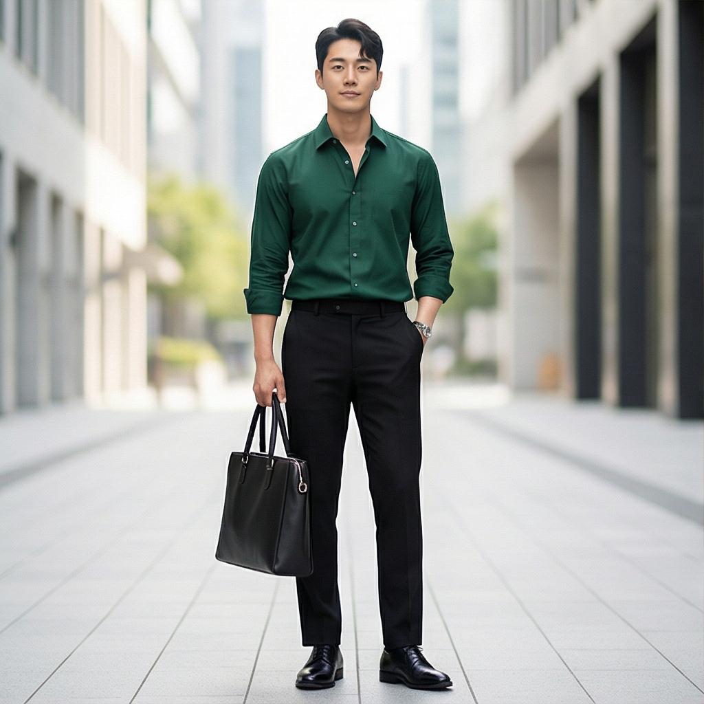 블랙 슬랙스 : 모던하고 시크한 분위기