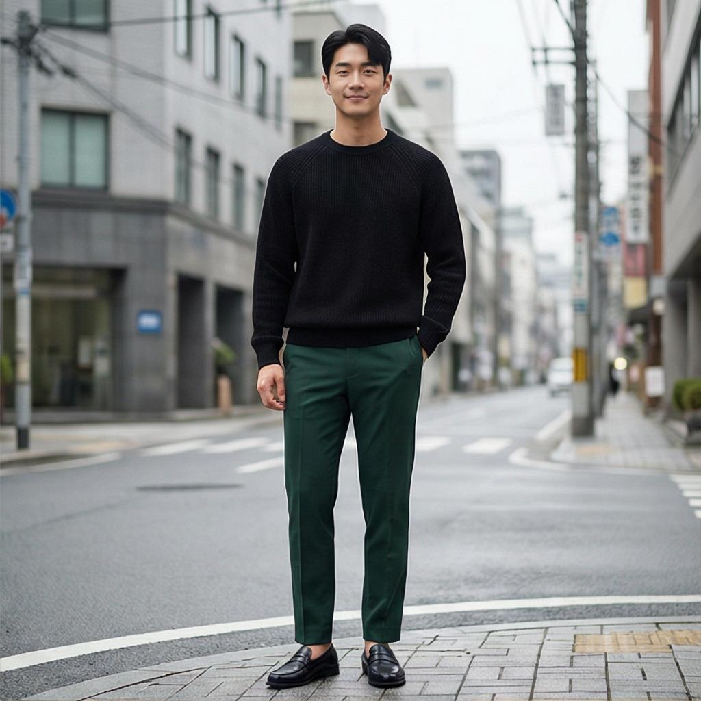 검은색 니트: 세련된 데일리룩