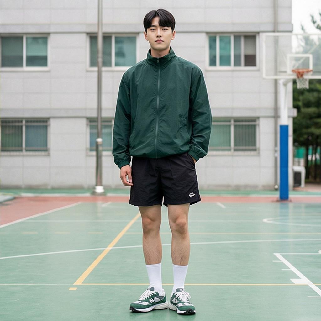 검정색 기능성 반바지: 활동적인 스포티 룩