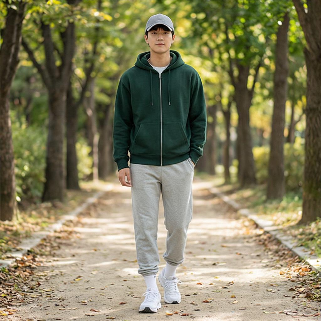 그레이 조거 팬츠: 편안한 꾸안꾸 분위기