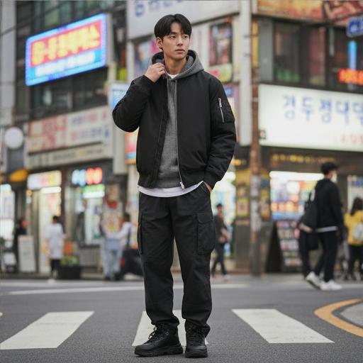 블랙 블루종: 시크하고 남성적인 분위기의 데일리룩